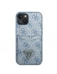 Guess iPhone 13 Case Cover 4G Triangle Card Slot Blue