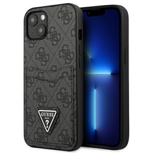 GUESS iPhone 13 Case Cover 4G Triangle Card Slot Black
