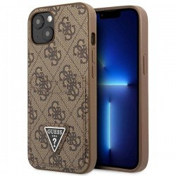 Guess iPhone 13 Case Cover 4G Triangle Card Slot Brown