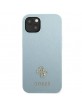Guess iPhone 13 Hülle Case Cover Saffiano Small Metal Logo Blau