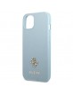 Guess iPhone 13 Hülle Case Cover Saffiano Small Metal Logo Blau