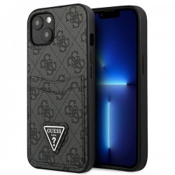 GUESS iPhone 13 mini Hülle Case Cover 4G Triangle Kartenfach Schwarz