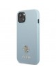 Guess iPhone 13 mini Hülle Case Cover Saffiano Small Metal Logo Blau