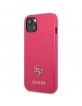 Guess iPhone 13 mini Hülle Case Cover Saffiano Small Metal Logo Pink