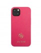 Guess iPhone 13 mini Case Cover Saffiano Small Metal Logo Pink