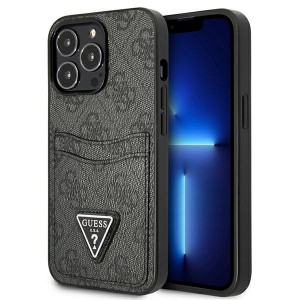 GUESS iPhone 13 Pro Max Hülle Case Cover 4G Triangle Kartenfach Schwarz