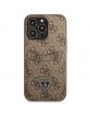 Guess iPhone 13 Pro Max Hülle Case Cover 4G Triangle Kartenfach Braun