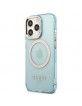 Guess iPhone 13 Pro MagSafe Case Cover Translucent Blue