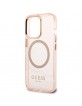 Guess iPhone 13 Pro MagSafe Hülle Case Cover Translucent Rosa