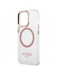 Guess iPhone 13 Pro MagSafe Hülle Case Cover Translucent Pink