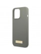 Guess iPhone 13 Pro MagSafe Case Cover Silicone Metal Plate Grey