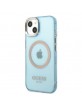 Guess iPhone 13 MagSafe Case Cover Translucent Blue