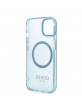 Guess iPhone 13 / 14 / 15 MagSafe Hülle Case Cover Translucent Blau