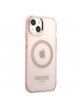 Guess iPhone 13 / 14 / 15 MagSafe Case Cover Translucent Pink