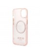 Guess iPhone 13 / 14 / 15 MagSafe Case Cover Translucent Pink