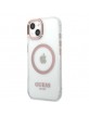 Guess iPhone 13 MagSafe Case Cover Translucent Pink