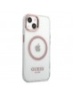 Guess iPhone 13 MagSafe Case Cover Translucent Pink