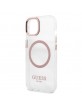 Guess iPhone 13 MagSafe Case Cover Translucent Pink