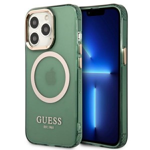 Guess iPhone 13 Pro Max MagSafe Hülle Case Cover Translucent Khaki