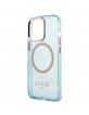 Guess iPhone 13 Pro Max MagSafe Case Cover Translucent Blue