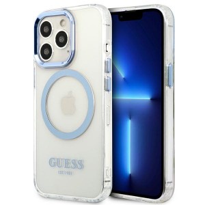 Guess iPhone 13 Pro Max MagSafe Blau Hülle Case Cover Translucent