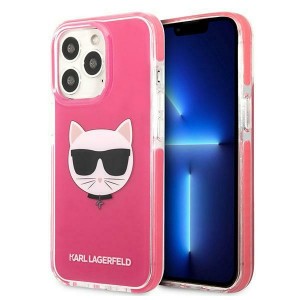 Karl Lagerfeld iPhone 13 Pro Case Cover Choupette Head Pink