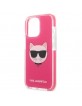 Karl Lagerfeld iPhone 13 Pro Hülle Case Cover Choupette Kopf Pink