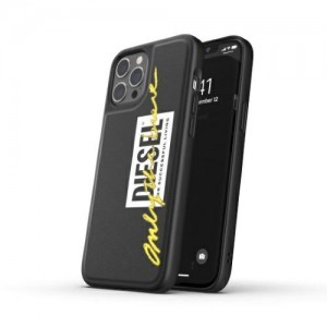 Diesel iPhone 12 Pro Max Hülle Case Cover Moulded Embroidery Schwarz Lime