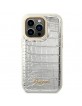 Guess iPhone 14 Pro Hülle Case Cover Croco Kollektion Silber