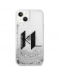 Karl Lagerfeld iPhone 14 Hülle Case Cover Liquid Glitter Big KL Silber