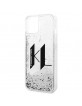 Karl Lagerfeld iPhone 14 Case Cover Liquid Glitter Big KL Silver