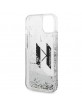 Karl Lagerfeld iPhone 14 Hülle Case Cover Liquid Glitter Big KL Silber