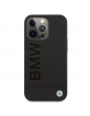 BMW iPhone 14 Pro MagSafe Case Real Leather Signature Logo Imprint Black