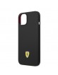 Ferrari iPhone 14 Plus MagSafe Hülle Case Cover Silikon Metal Logo Schwarz