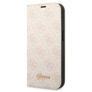 Guess iPhone 14 Pro Book Case Cover Tasche 4G Vintage Logo Pink