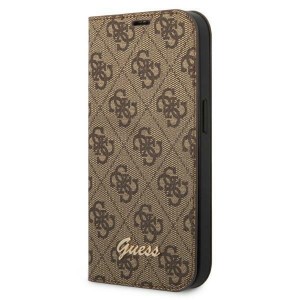 Guess iPhone 14 Pro Book Case Cover Tasche 4G Vintage Logo Braun