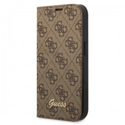 Guess iPhone 14 Plus Book Case Cover Tasche 4G Vintage Logo Braun