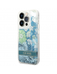 Guess iPhone 14 Pro Case Cover Flower Liquid Glitter Green