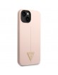 Guess iPhone 14 Plus Hülle Case Cover Silikon Triangle Rosa Pink
