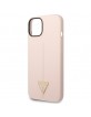 Guess iPhone 14 Plus Hülle Case Cover Silikon Triangle Rosa Pink