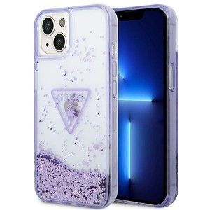 Guess iPhone 14 Hülle Case Cover Glitter Palm Violett