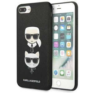 Karl Lagerfeld iPhone 8 Plus / 7 Plus Case Saffiano Karl & Choupette Black