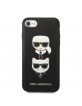 Karl Lagerfeld iPhone SE 2022 2020 8 7 Case Saffiano Karl & Choupette Black
