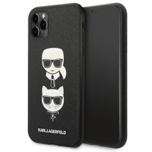 Karl Lagerfeld iPhone 11 Pro Case Saffiano Karl & Choupette Black