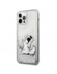 Karl Lagerfeld iPhone 12 / 12 Pro Hülle Case Liquid Glitter Choupette Fun Silber