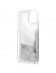 Karl Lagerfeld iPhone 12 / 12 Pro Case Liquid Glitter Choupette Fun Silver
