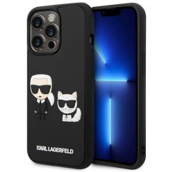 Karl Lagerfeld iPhone 14 Pro Hülle Case 3D Karl & Choupette Schwarz