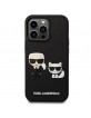 Karl Lagerfeld iPhone 14 Pro Hülle Case Karl & Choupette 3D Schwarz