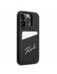 Karl Lagerfeld iPhone 14 Pro Case Signature Logo Cardslot Black