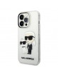Karl Lagerfeld iPhone 14 Pro Case Hülle Cover Glitter Karl & Choupette Transparent